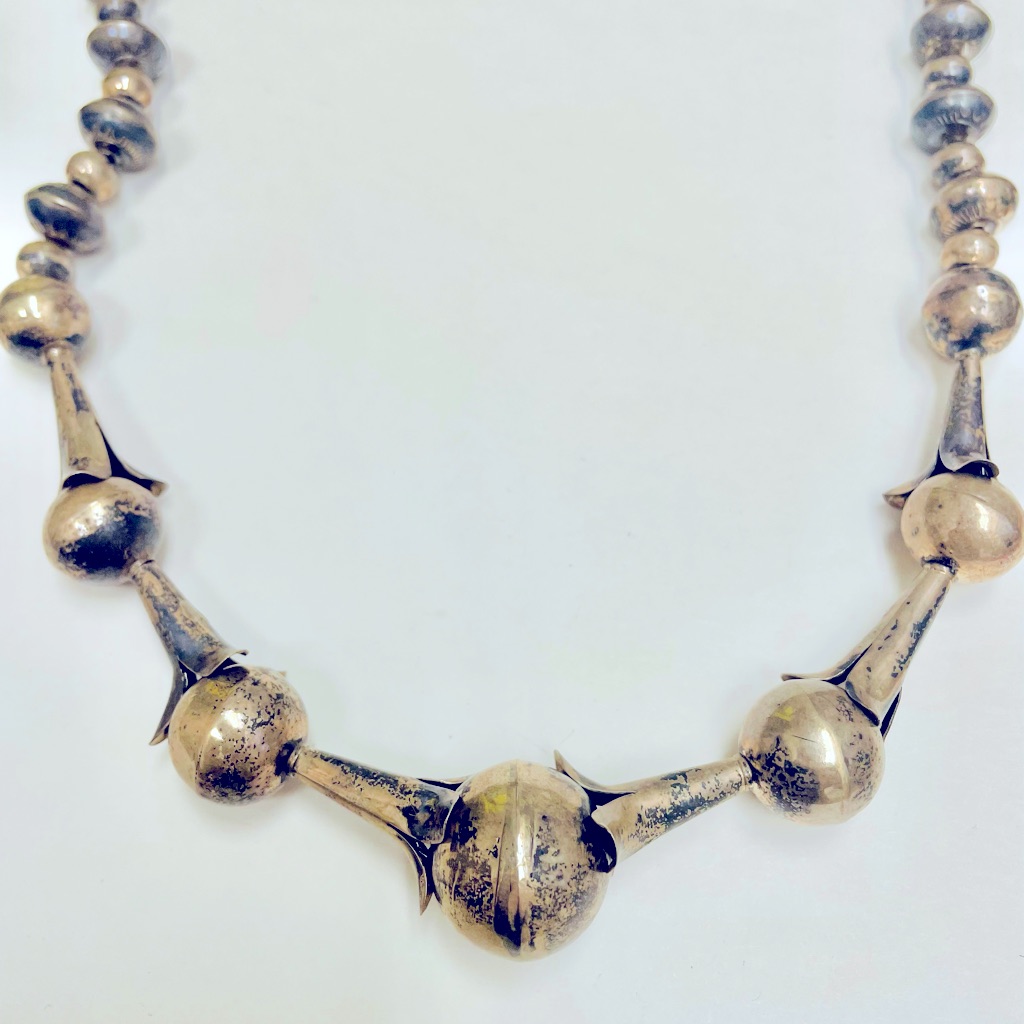 Vintage Native American Squash, Blossom Necklace